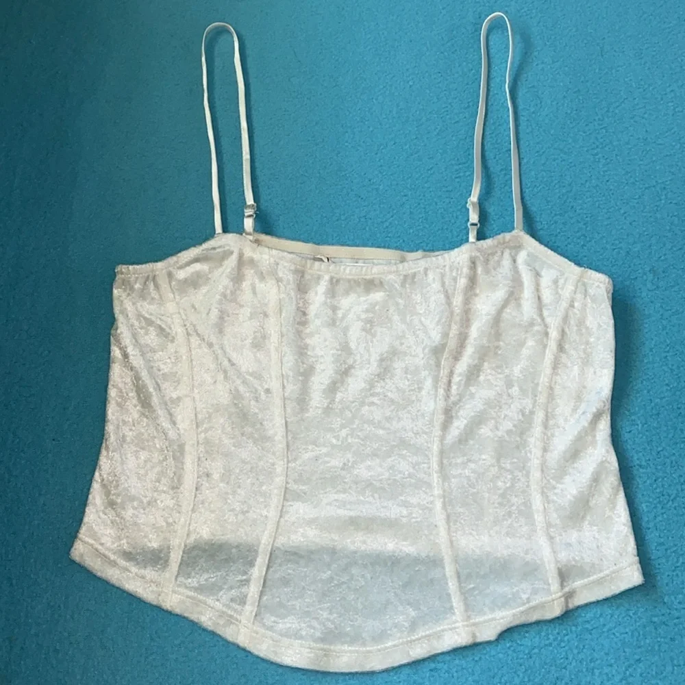 VICTORIA’S SECRET crushed velvet spaghetti strap top silky shorts vintage size S